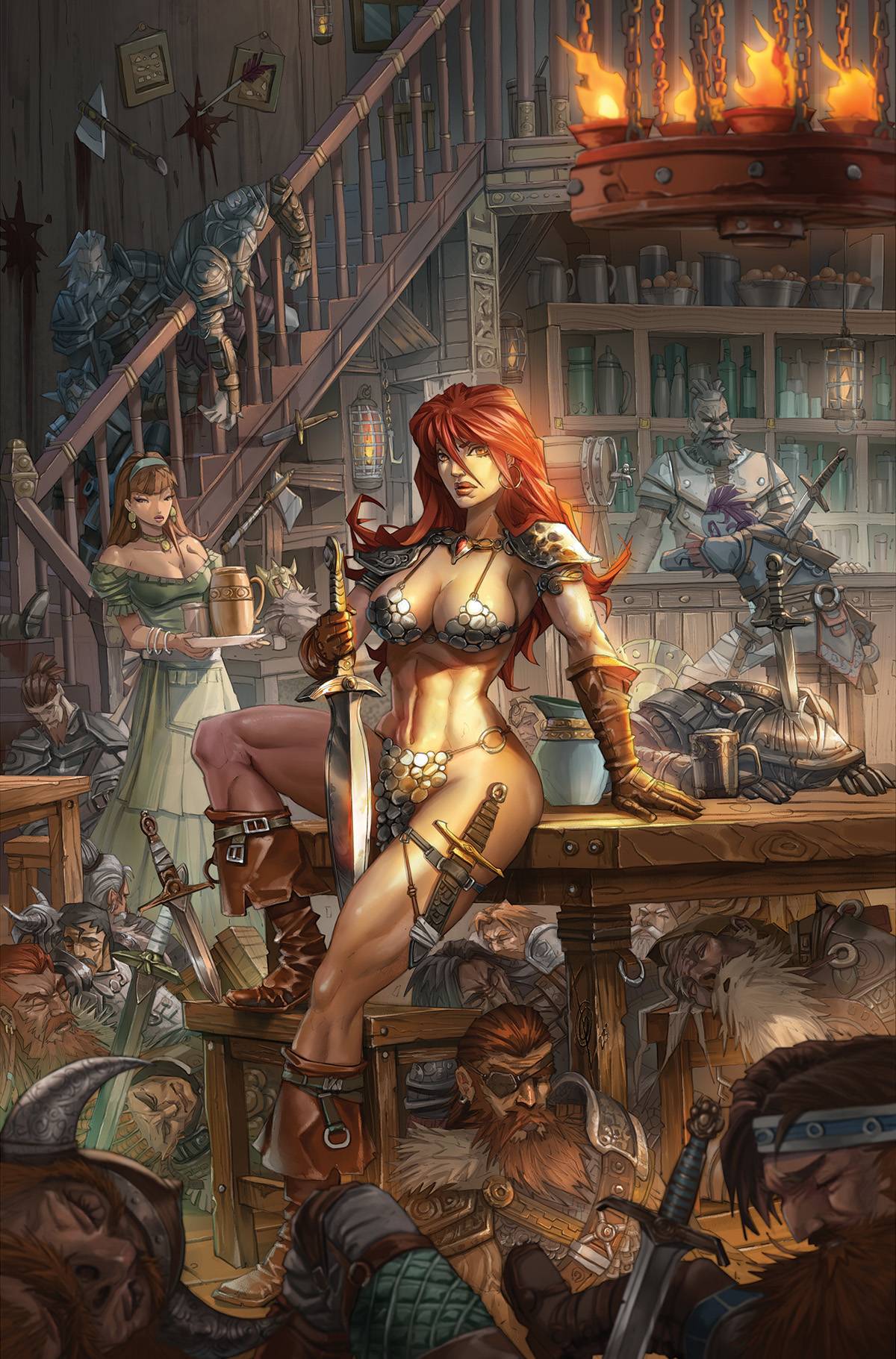 Red Sonja #1 Cover ZI Quah 1:125 Virgin Foil Edition Variant Comic Book - Image 2