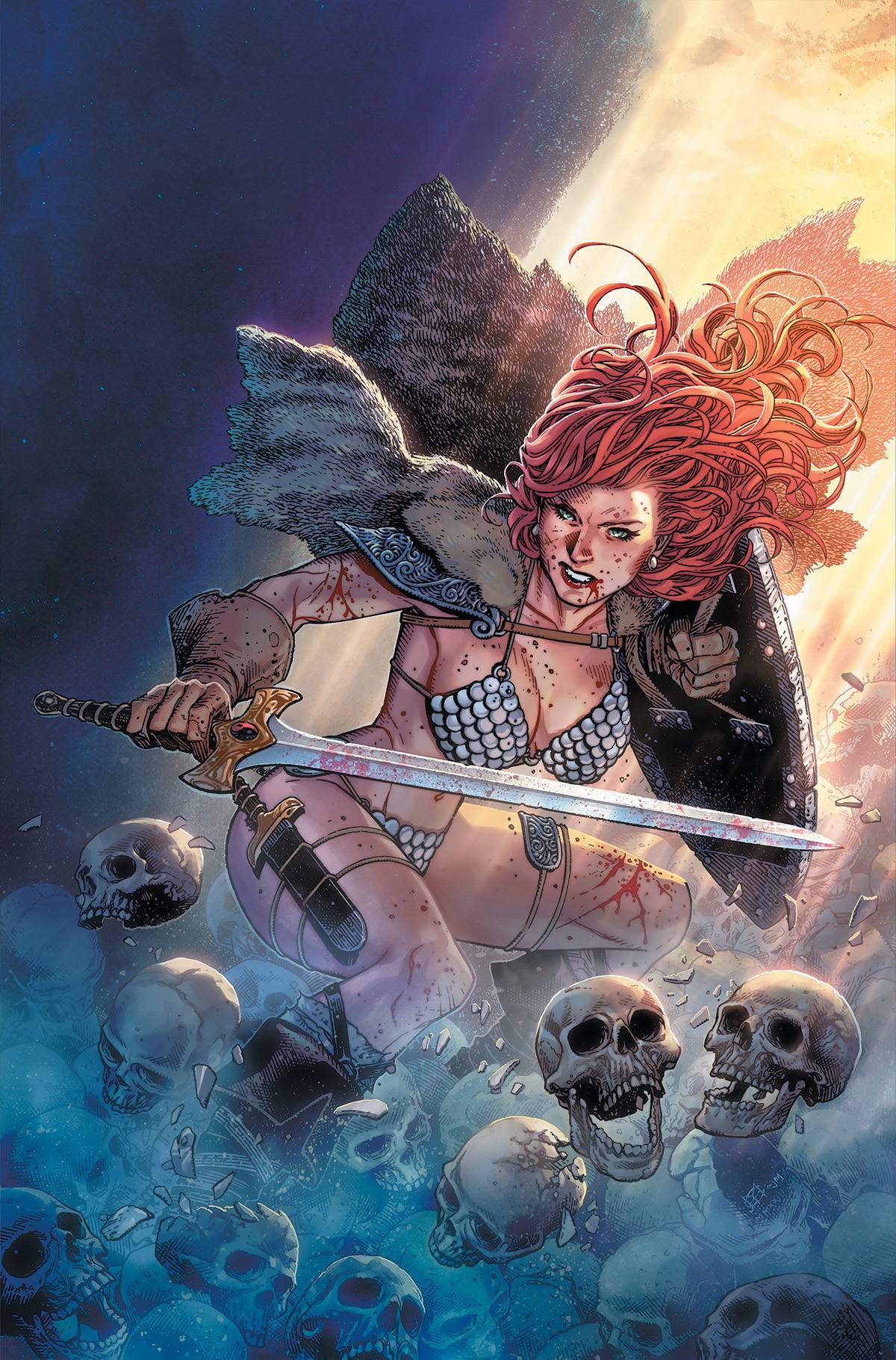 Red Sonja #1 Cover ZJ Cheung 1:150 Virgin Foil Edition Variant Comic Book - Image 2