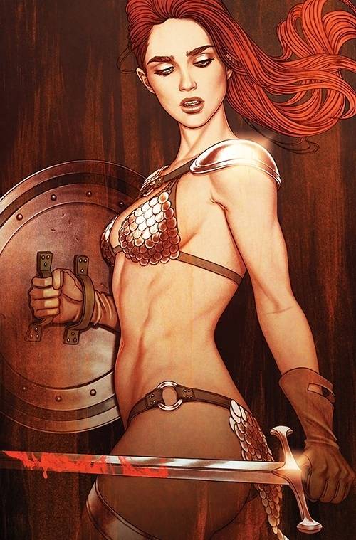 Red Sonja #1 Cover ZU 1:25 Frison Virgin Foil Variant Comic Book - Image 2