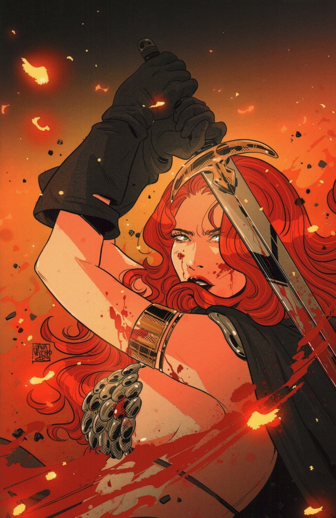 Red Sonja #1 Exclusive GalaxyCon Luana Vecchio Virgin Cover Variant Comic Book - Image 2