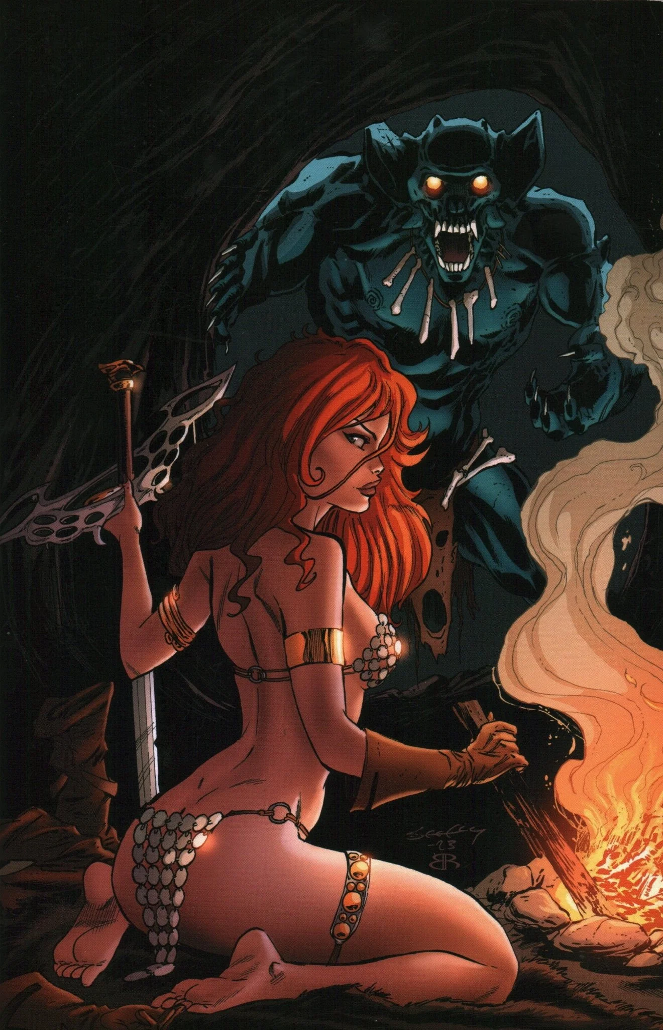 Red Sonja #1 Exclusive GalaxyCon Tim Seeley Virgin Cover Variant Comic Book - Image 2