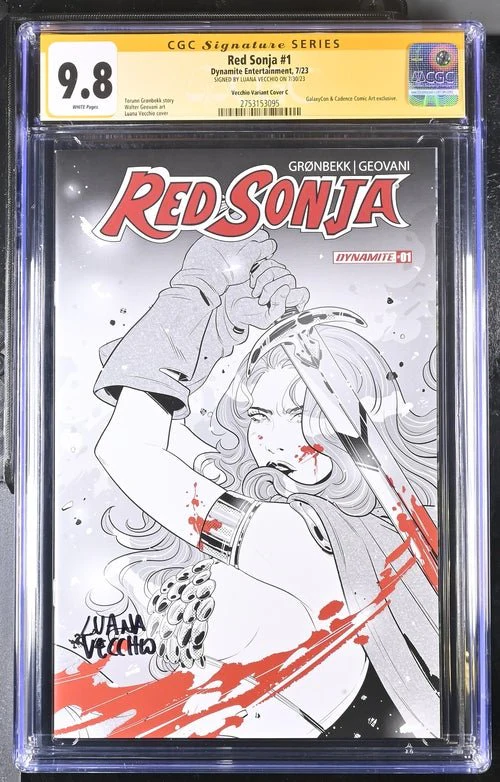 Red Sonja #1 GalaxyCon Edition C Virgin Dynamite CGC Signature Series 9.8 Signed Luana Vecchio - Image 10