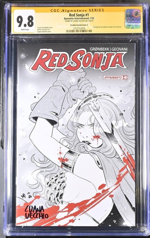 Red Sonja #1 GalaxyCon Edition C Virgin Dynamite CGC Signature Series 9.8 Signed Luana Vecchio - Image 2