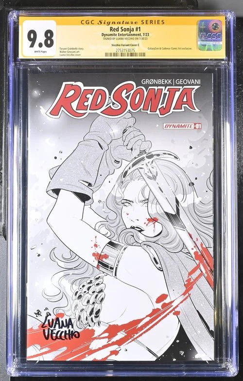 Red Sonja #1 GalaxyCon Edition C Virgin Dynamite CGC Signature Series 9.8 Signed Luana Vecchio - Image 4
