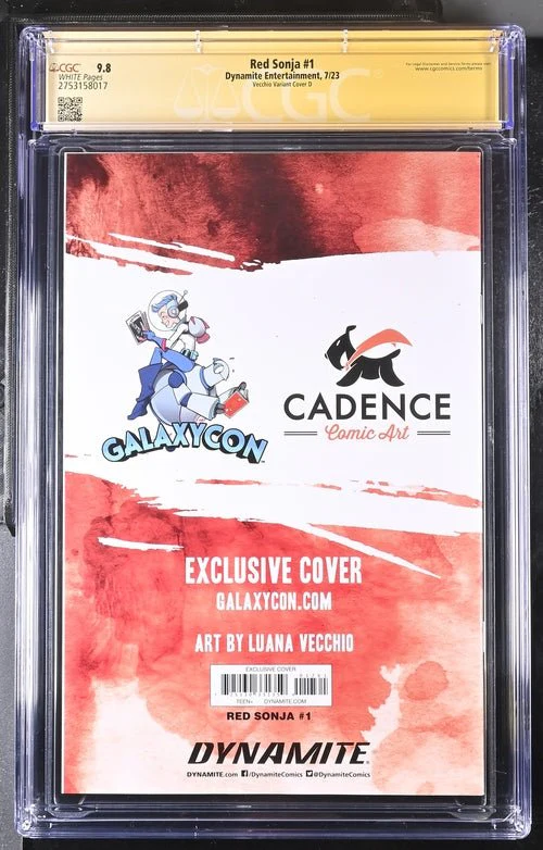 Red Sonja #1 GalaxyCon Edition D Virgin Dynamite CGC Signature Series 9.8 Signed Luana Vecchio - Image 3