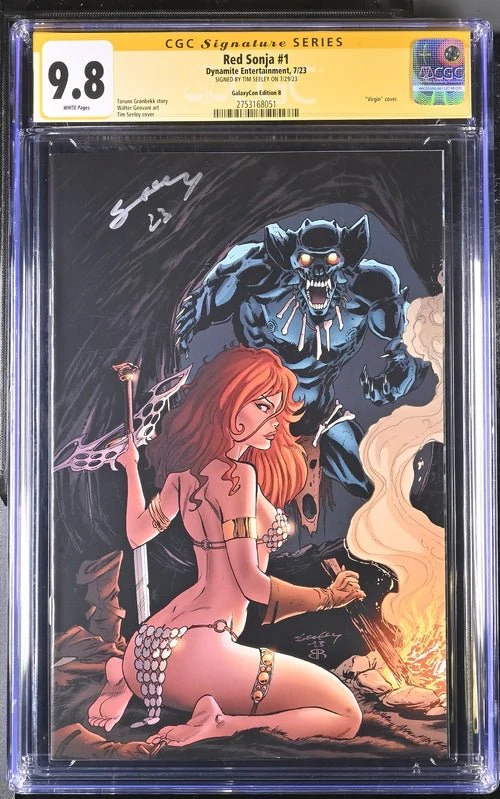 Red Sonja #1 GalaxyCon Edition B Virgin Dynamite CGC Signature Series 9.8 Signed Tim Seeley - Image 10