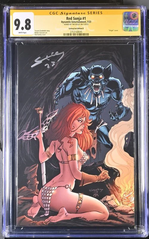 Red Sonja #1 GalaxyCon Edition B Virgin Dynamite CGC Signature Series 9.8 Signed Tim Seeley - Image 12
