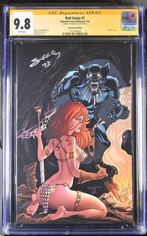 Red Sonja #1 GalaxyCon Edition B Virgin Dynamite CGC Signature Series 9.8 Signed Tim Seeley - Image 14