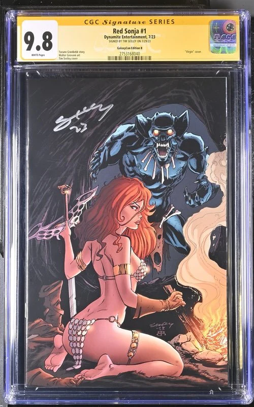 Red Sonja #1 GalaxyCon Edition B Virgin Dynamite CGC Signature Series 9.8 Signed Tim Seeley - Image 16