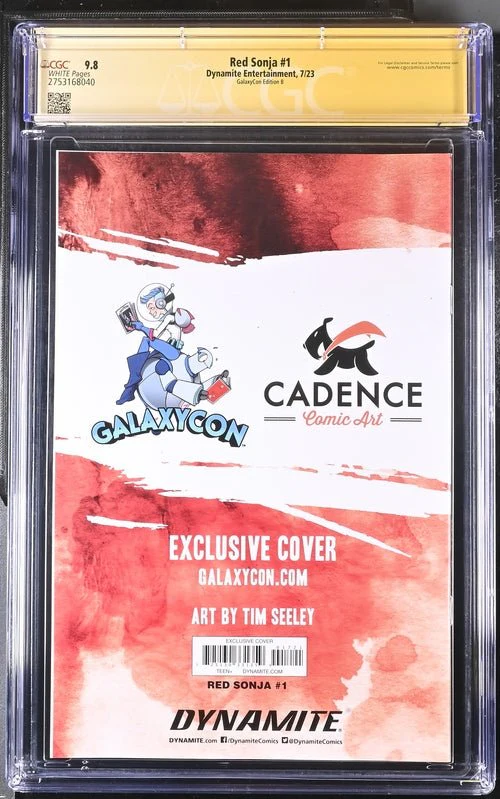 Red Sonja #1 GalaxyCon Edition B Virgin Dynamite CGC Signature Series 9.8 Signed Tim Seeley - Image 17