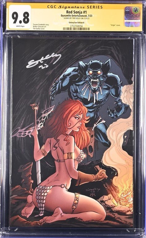 Red Sonja #1 GalaxyCon Edition B Virgin Dynamite CGC Signature Series 9.8 Signed Tim Seeley - Image 2