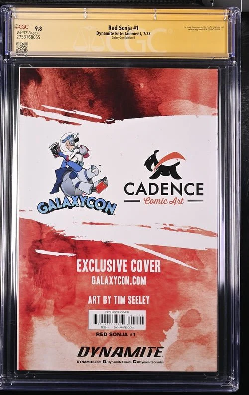 Red Sonja #1 GalaxyCon Edition B Virgin Dynamite CGC Signature Series 9.8 Signed Tim Seeley - Image 5