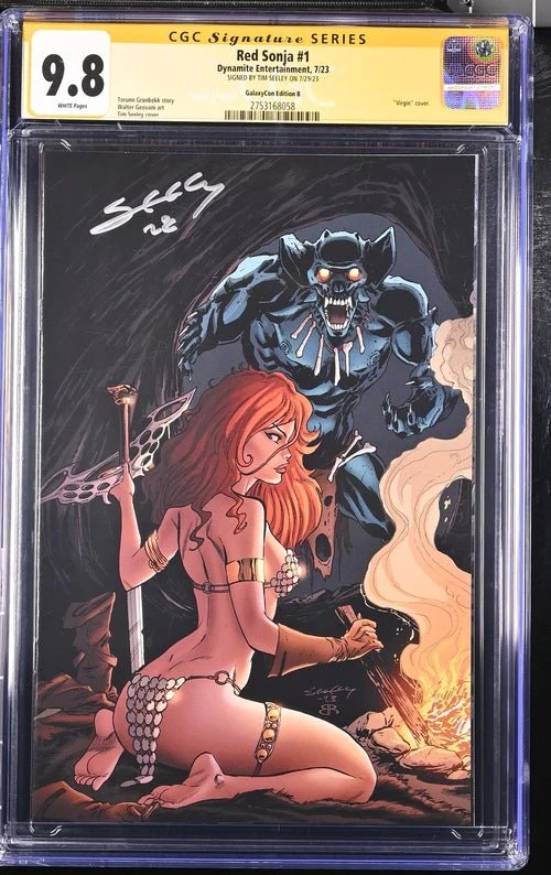 Red Sonja #1 GalaxyCon Edition B Virgin Dynamite CGC Signature Series 9.8 Signed Tim Seeley - Image 6