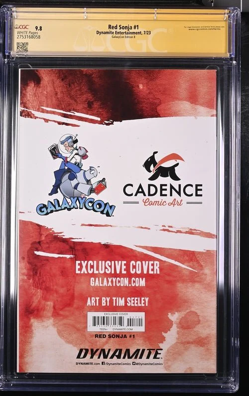 Red Sonja #1 GalaxyCon Edition B Virgin Dynamite CGC Signature Series 9.8 Signed Tim Seeley - Image 7