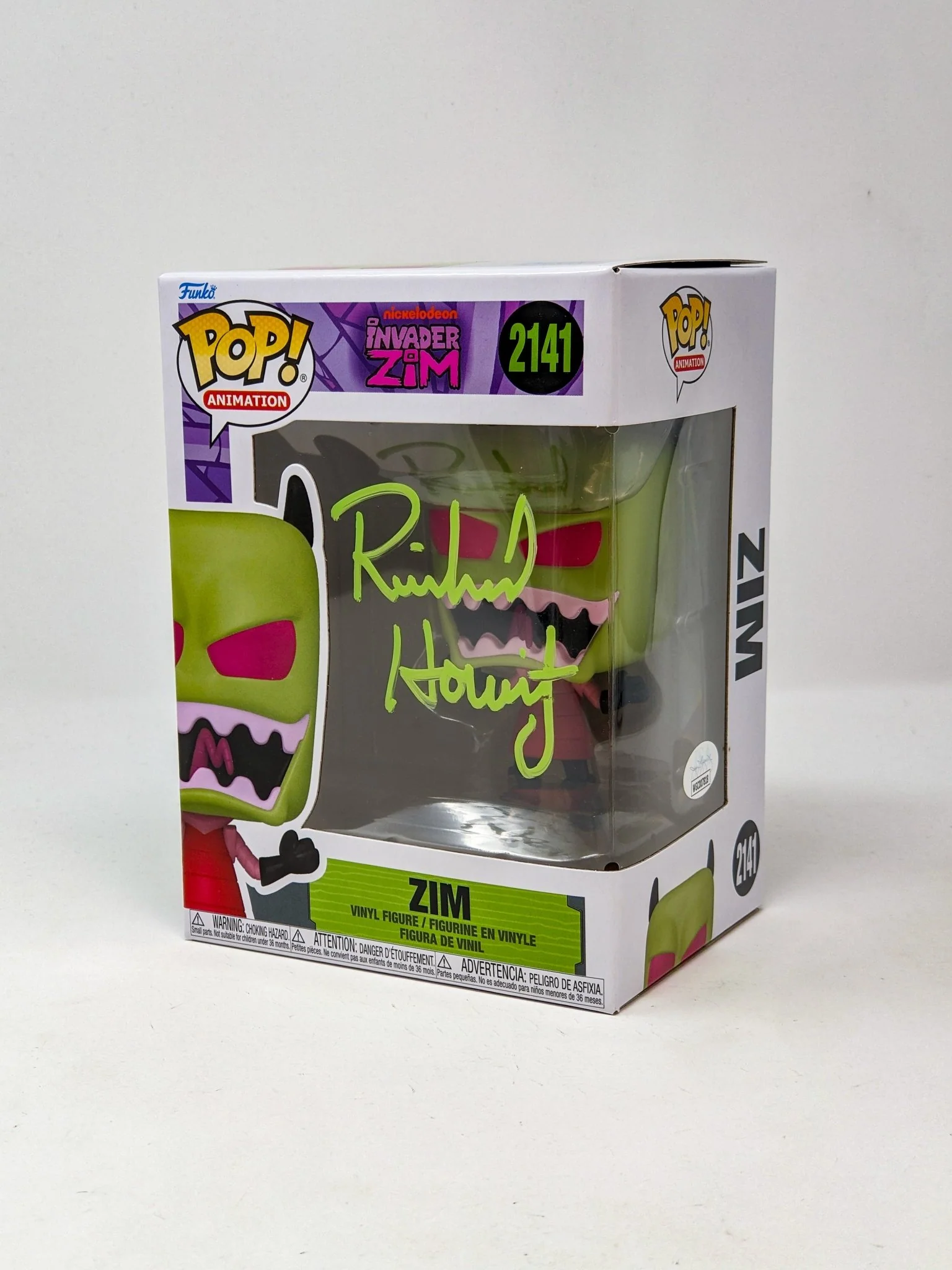 Richard Horvitz Invader Zim #2141 Signed Funko Pop JSA Certified Autograph - Image 2