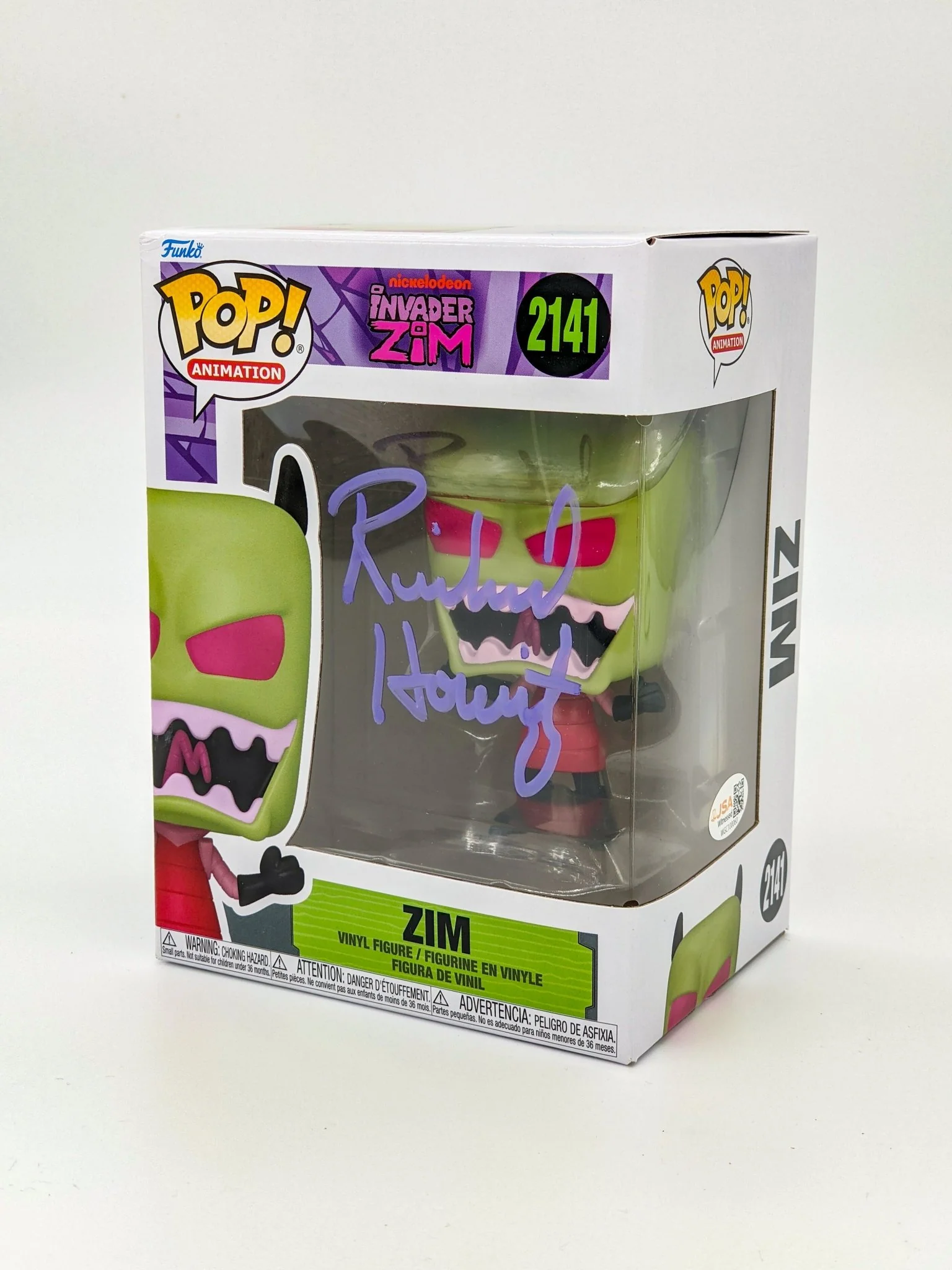 Richard Horvitz Invader Zim #2141 Signed Funko Pop JSA Certified Autograph - Image 4