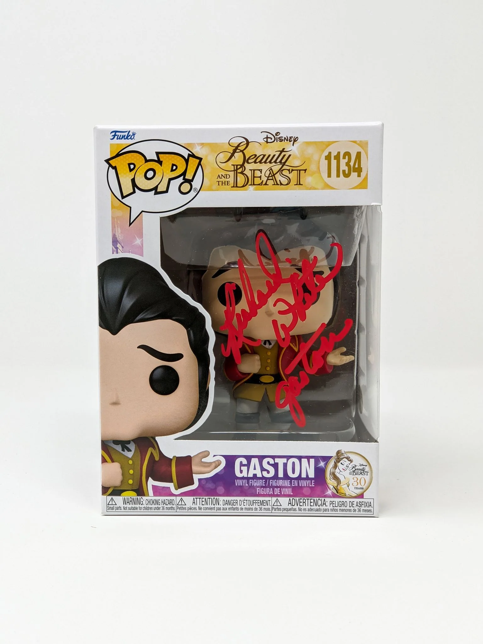 Richard White Disney Beauty and the Beast Gaston #1134 Signed Funko Pop JSA Certified Autograph - Image 3