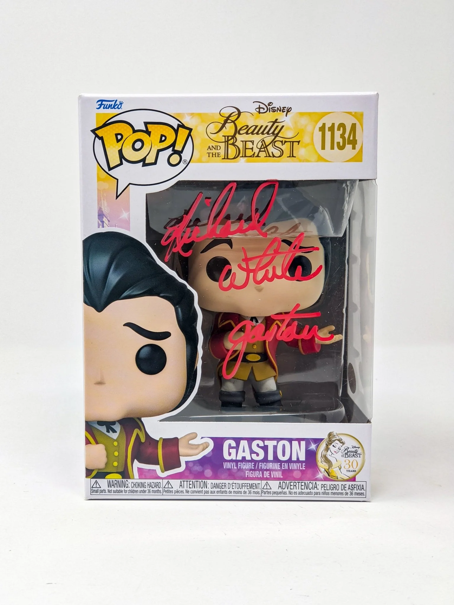Richard White Disney Beauty and the Beast Gaston #1134 Signed Funko Pop JSA Certified Autograph - Image 4