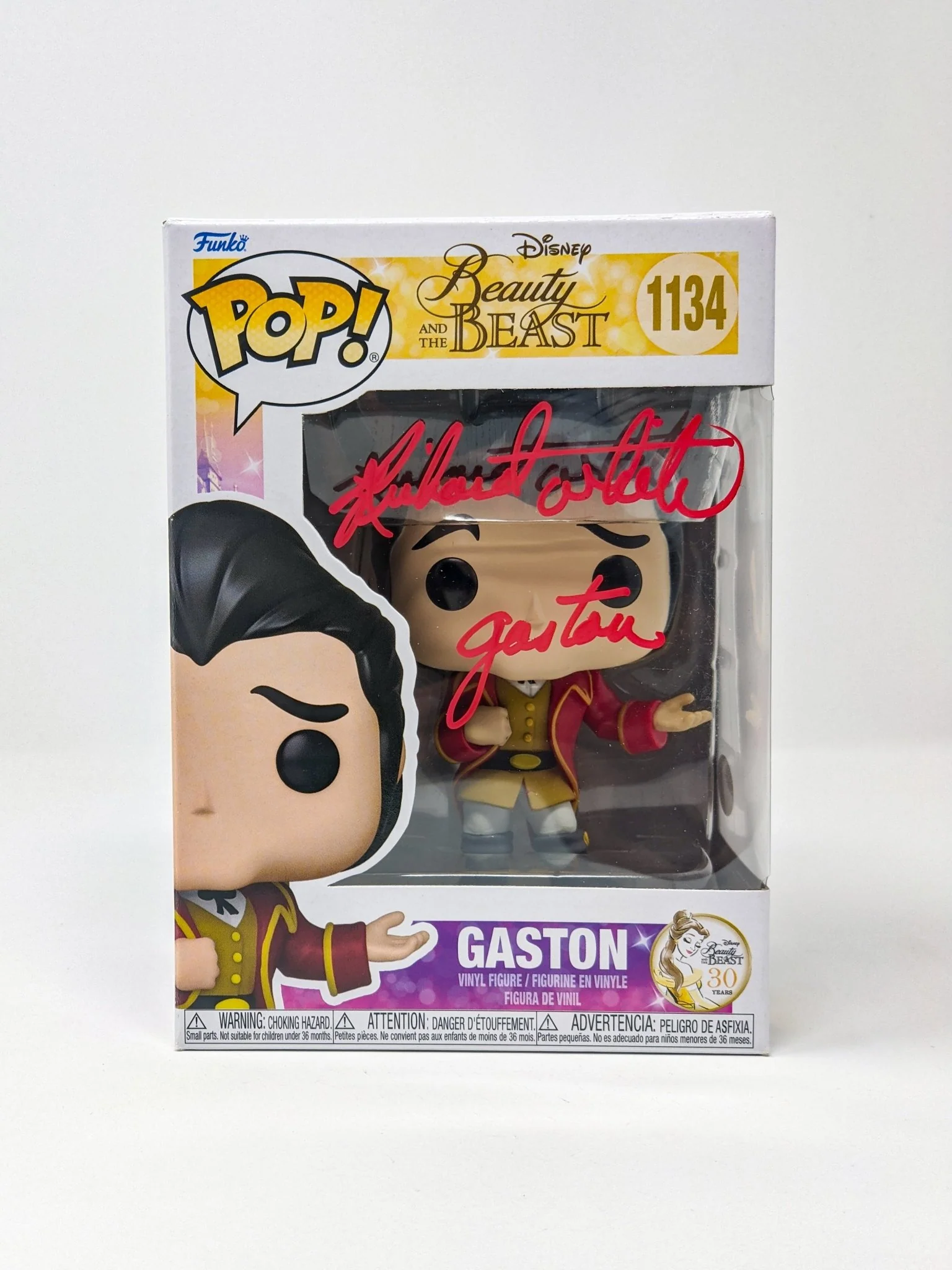 Richard White Disney Beauty and the Beast Gaston #1134 Signed Funko Pop JSA Certified Autograph - Image 5