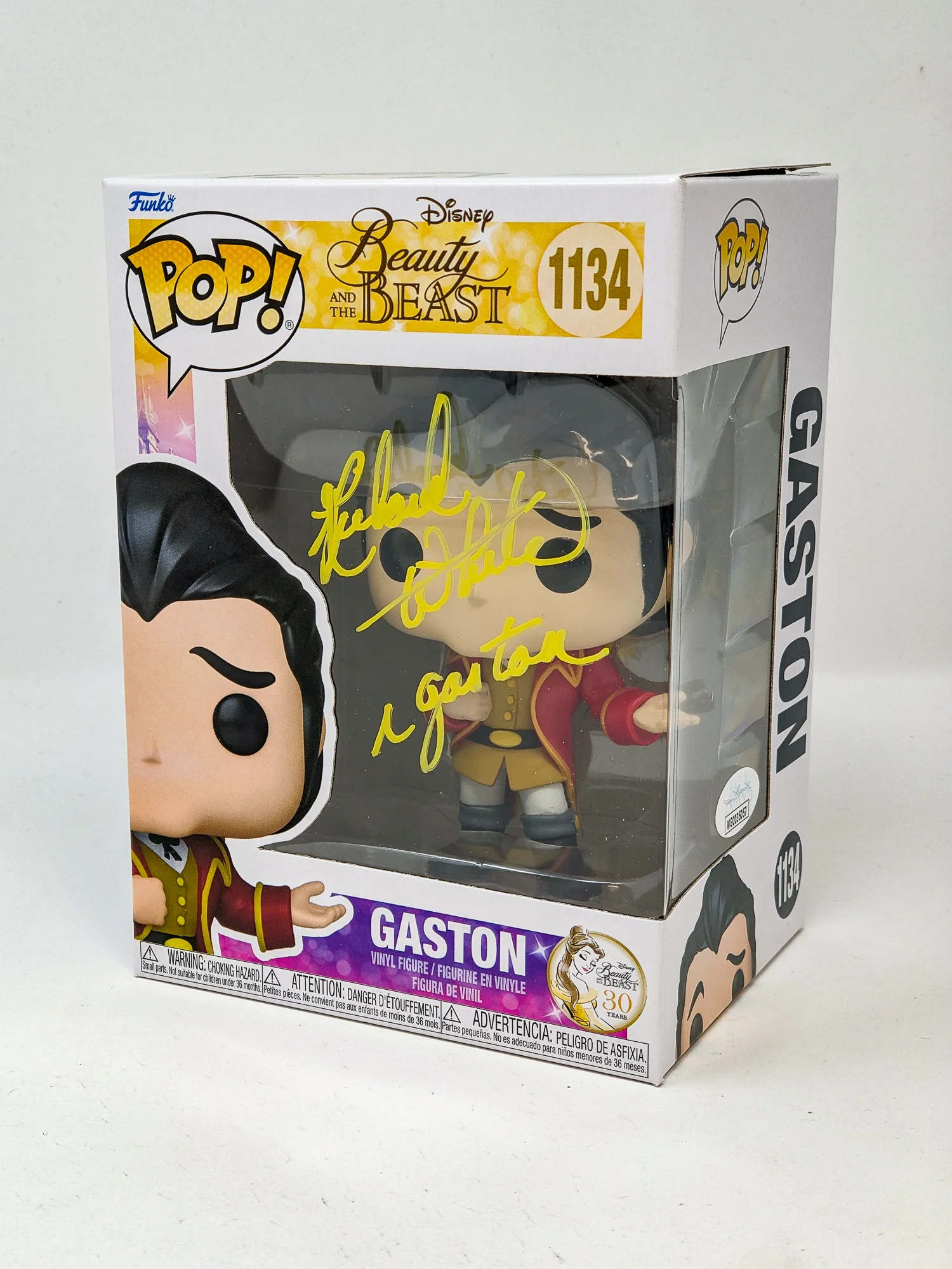 Richard White Disney Beauty and the Beast Gaston #1134 Signed Funko Pop JSA Certified Autograph - Image 9