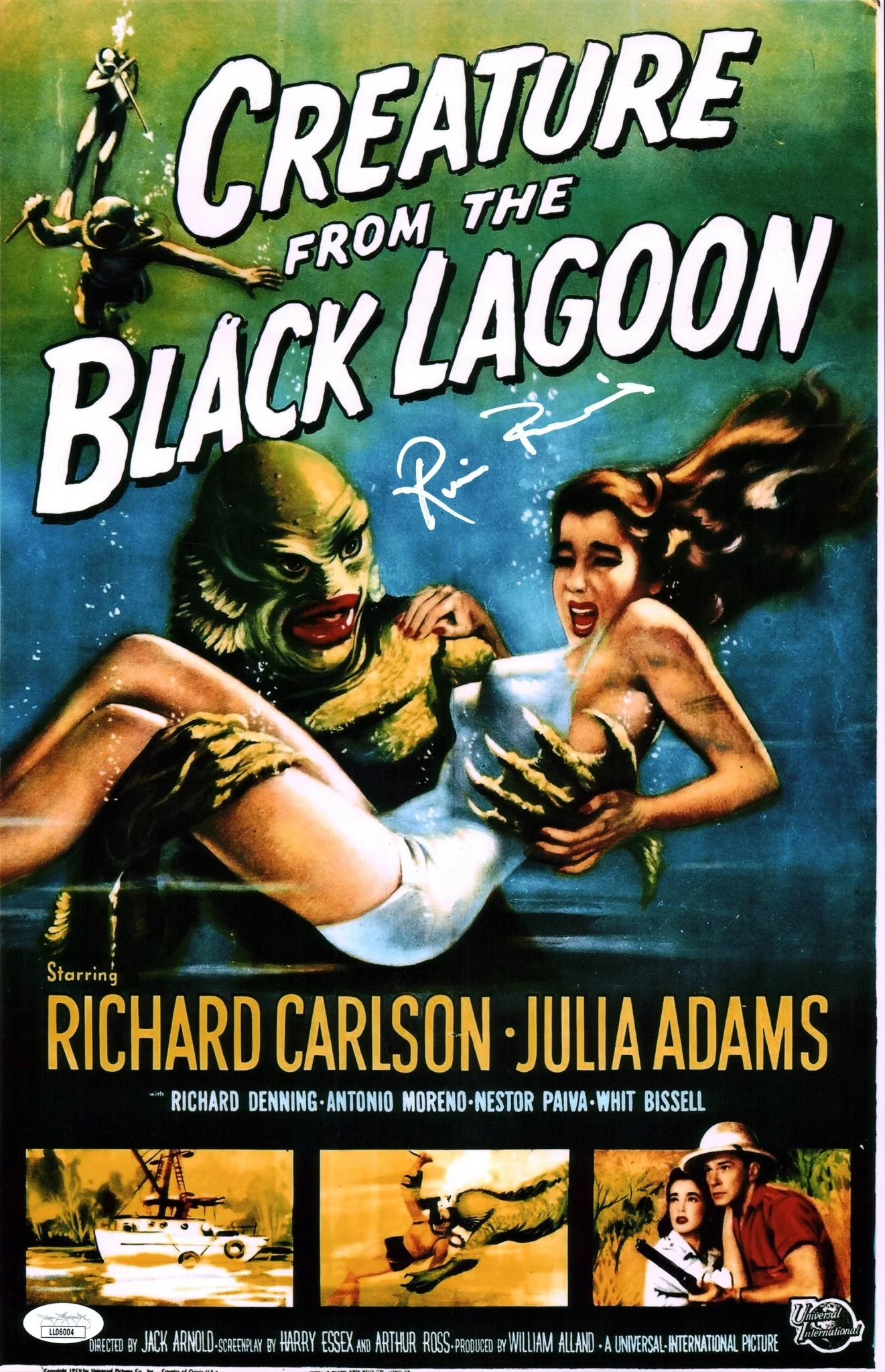 Ricou Browning Creature From The Black Lagoon 11x17 Signed Photo Poster JSA Certified Autograph - Image 2