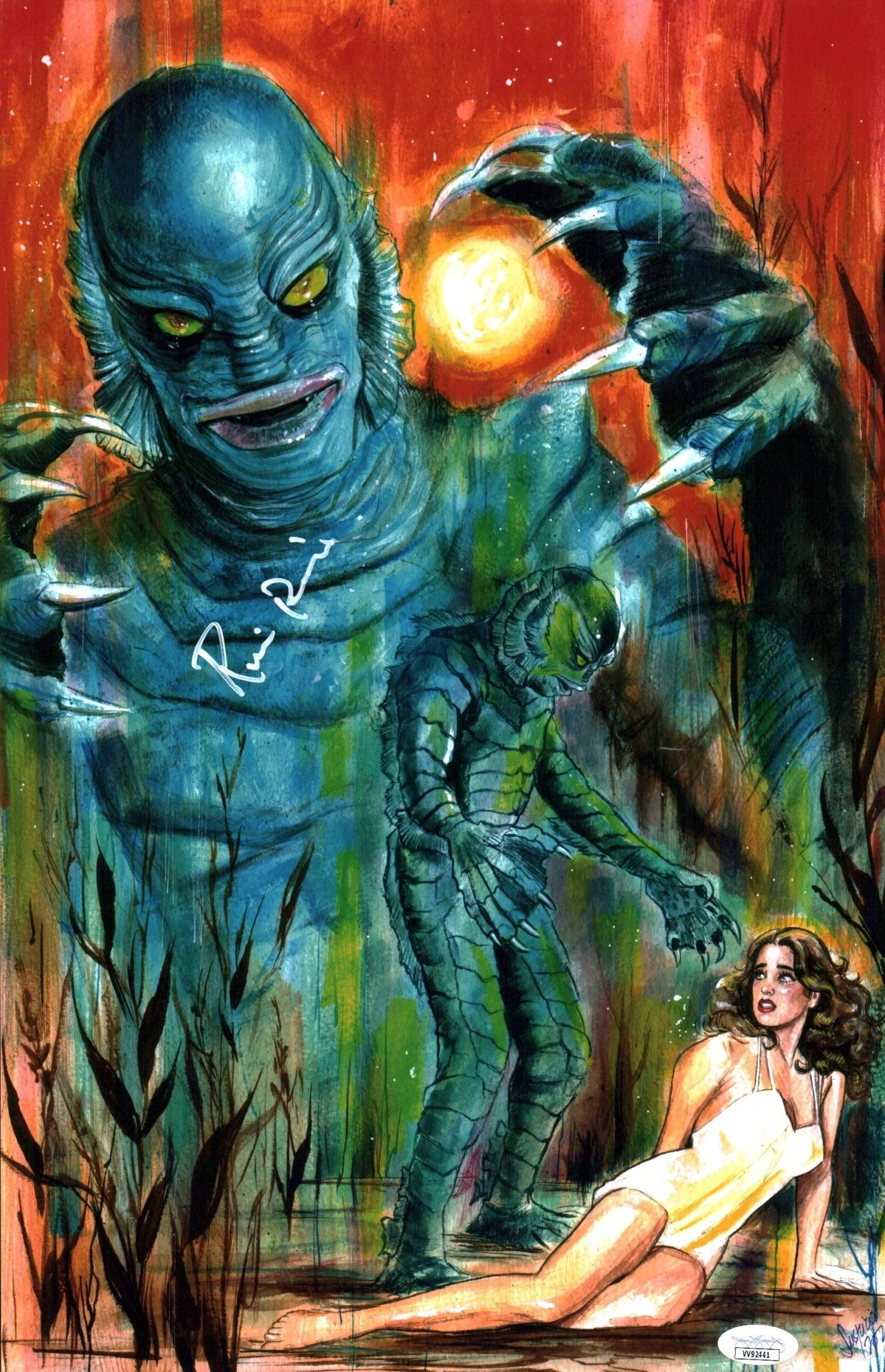 Ricou Browning Creature From The Black Lagoon 11x17 Signed Photo Poster JSA Certified Autograph - Image 2