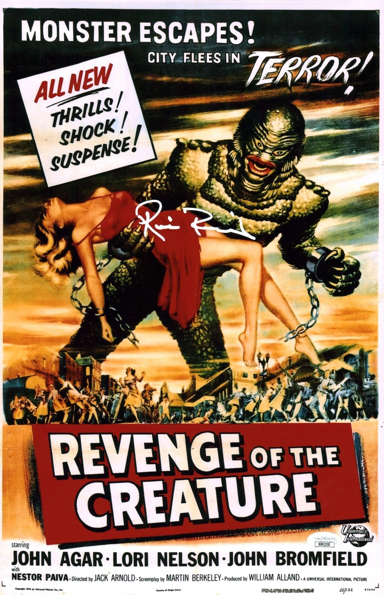Ricou Browning Creature From The Black Lagoon 11x17 Signed Photo Poster JSA Certified Autograph - Image 2