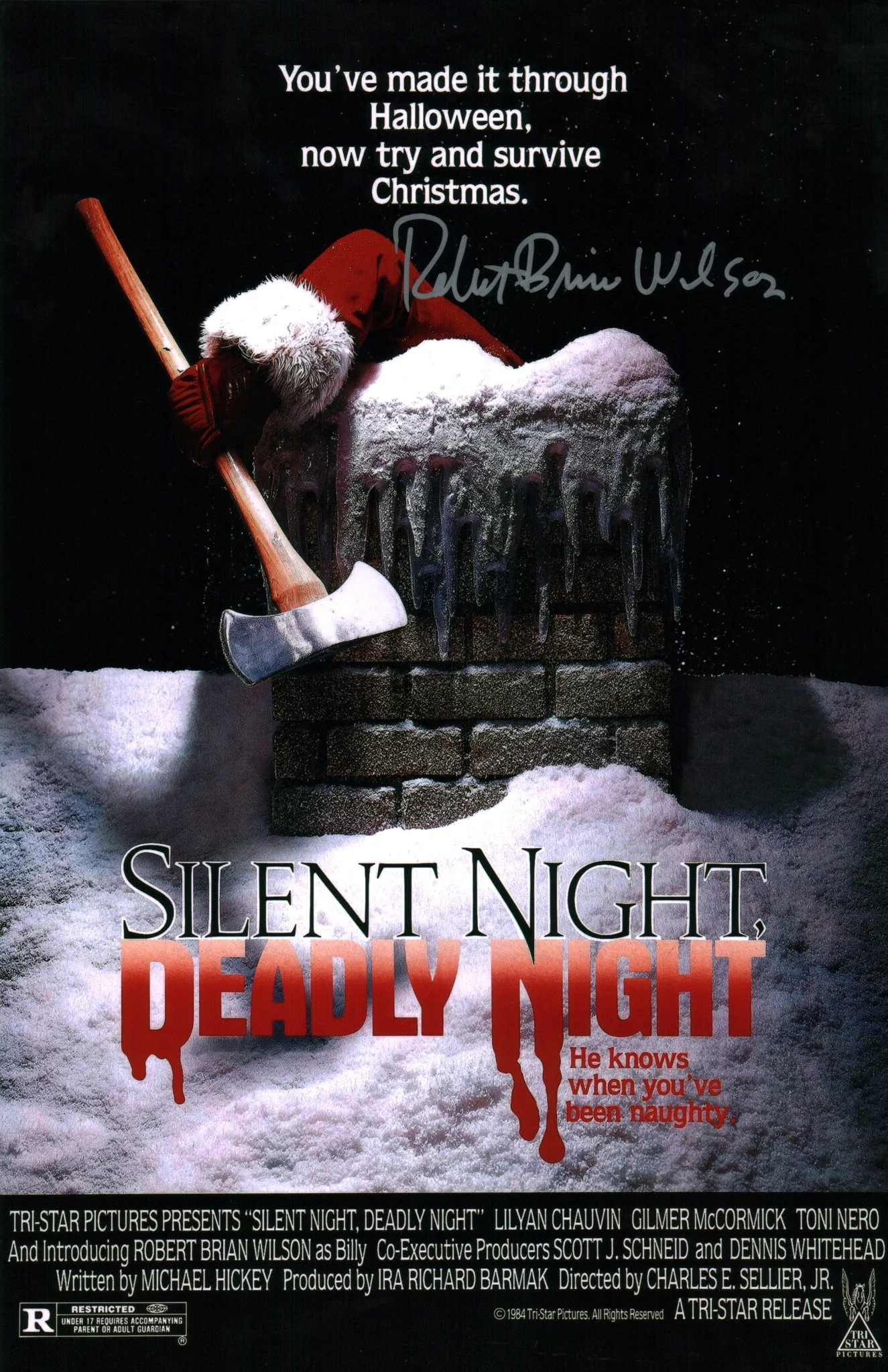 Robert Brian Wilson Silent Night, Deadly Night 11x17 Signed Photo JSA Certified Autograph