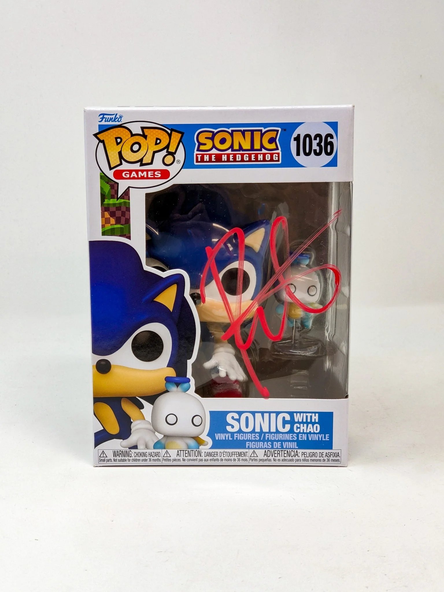Roger Craig Smith Sonic the Hedgehog with Chao #1036 Signed Funko Pop JSA Certified Autograph - Image 3