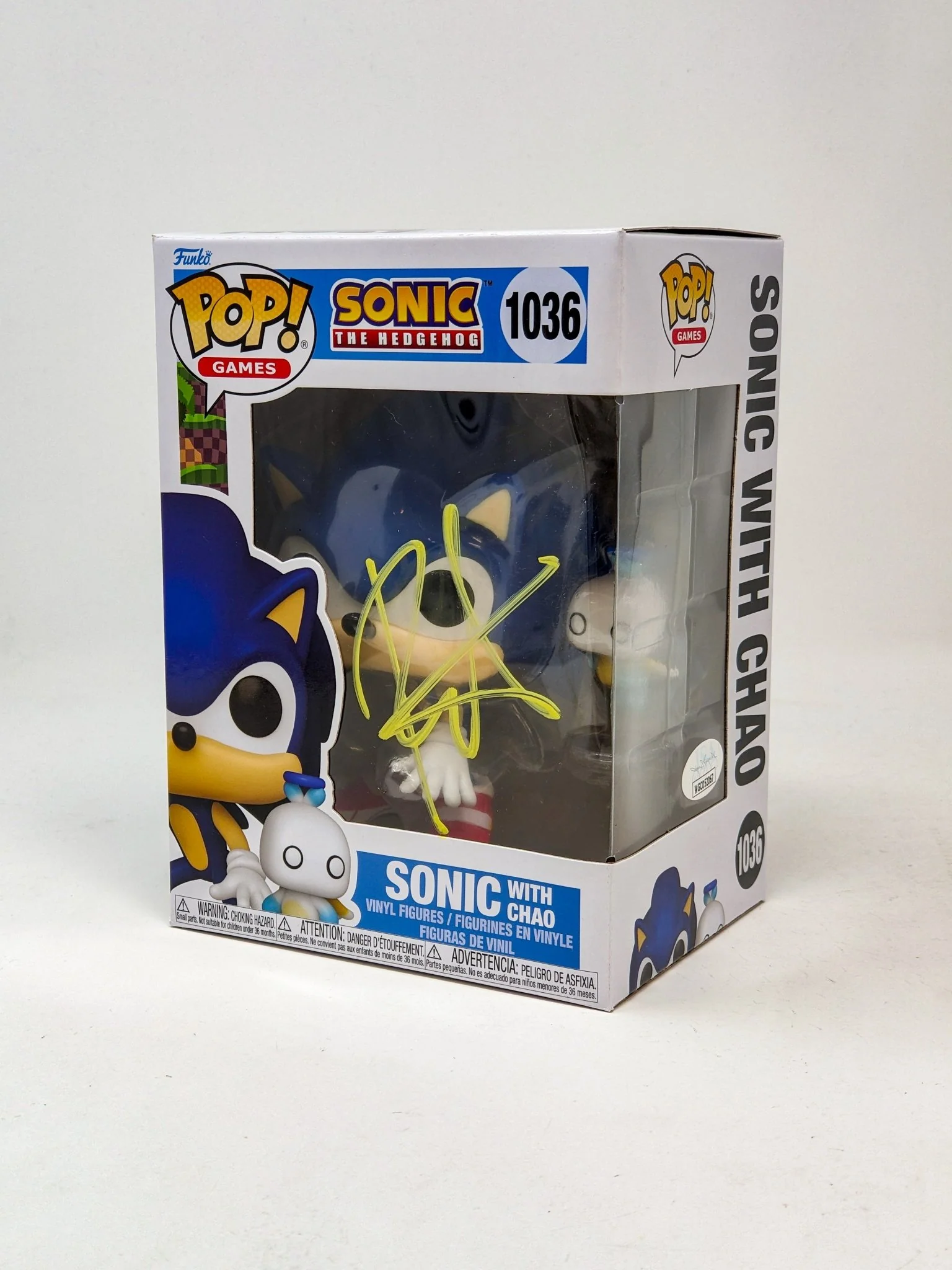Roger Craig Smith Sonic the Hedgehog with Chao #1036 Signed Funko Pop JSA Certified Autograph - Image 4