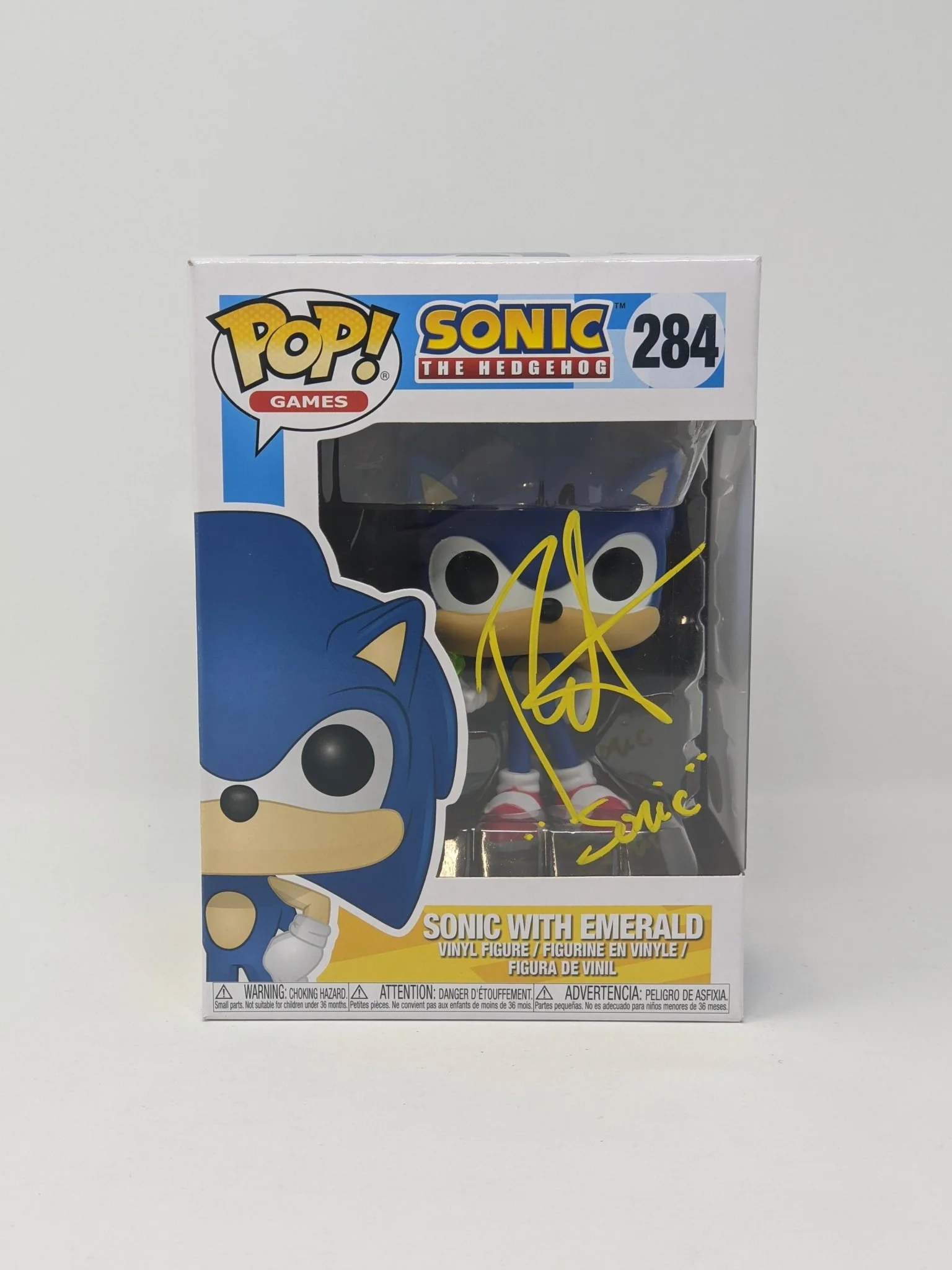 Roger Craig Smith Sonic the Hedgehog with Emerald #284 Signed Funko Pop JSA Certified Autograph - Image 4