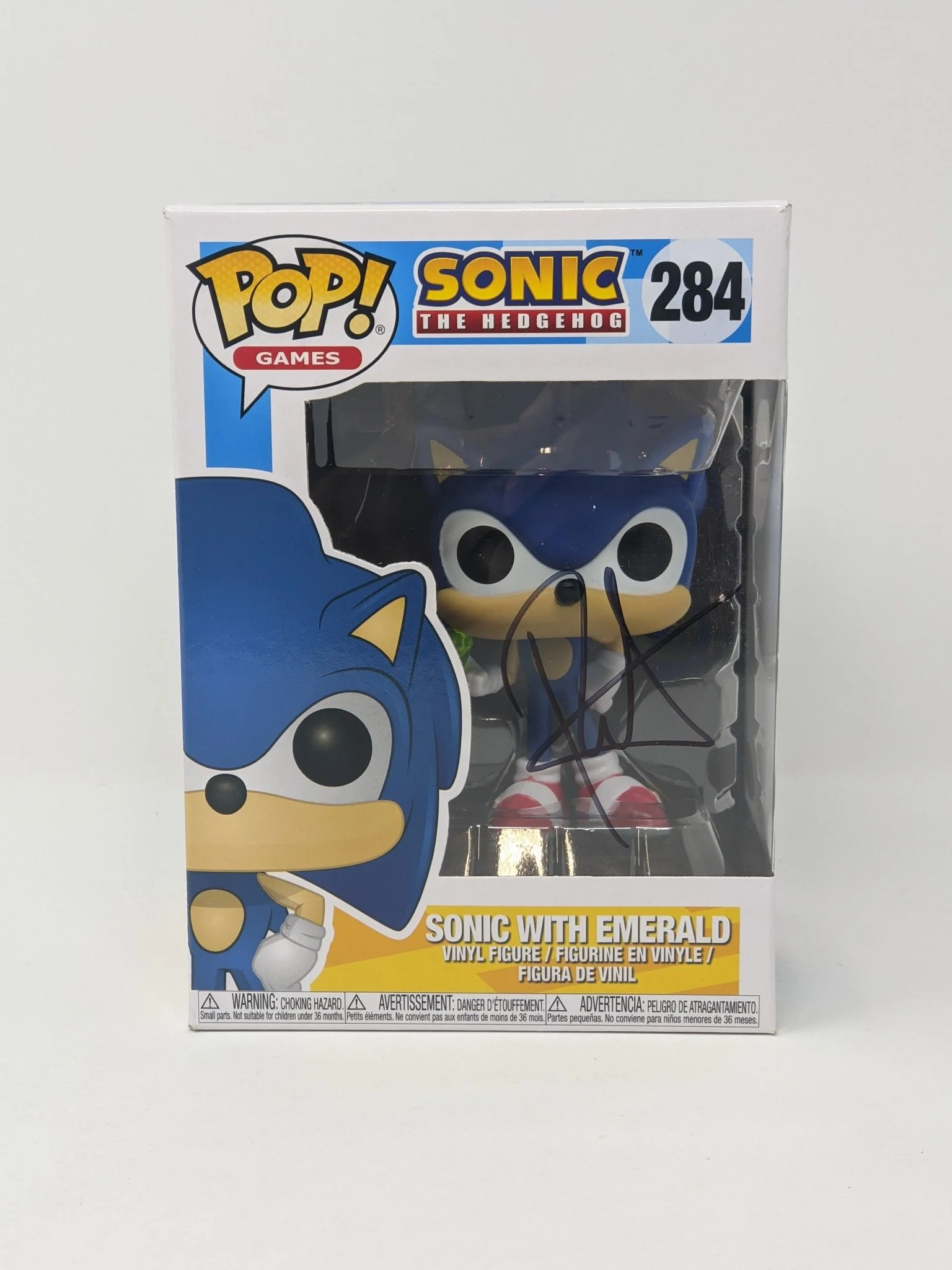 Roger Craig Smith Sonic the Hedgehog with Emerald #284 Signed Funko Pop JSA Certified Autograph - Image 5