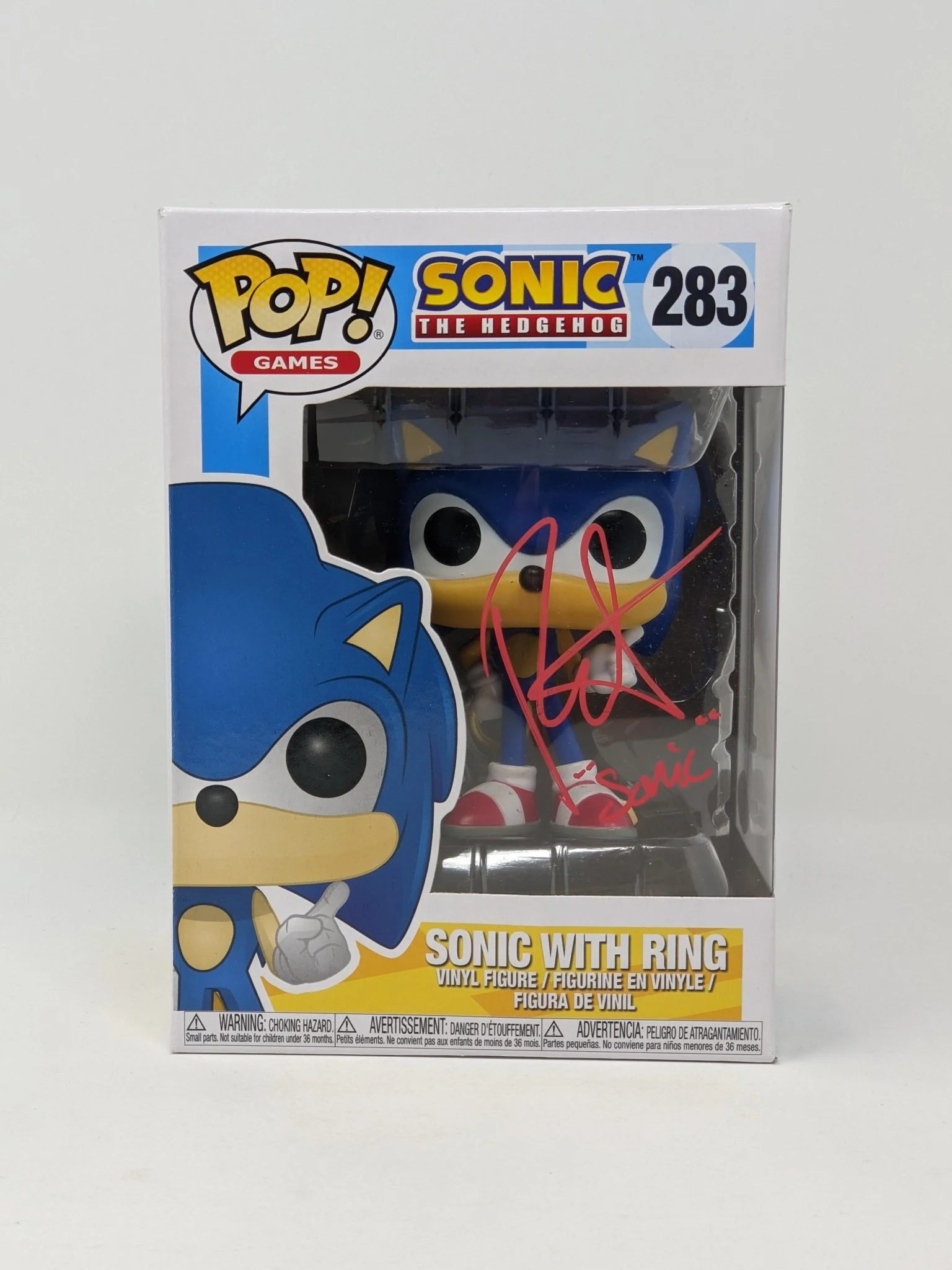 Roger Craig Smith Sonic the Hedgehog with Ring #283 Signed Funko Pop JSA Autograph - Image 7