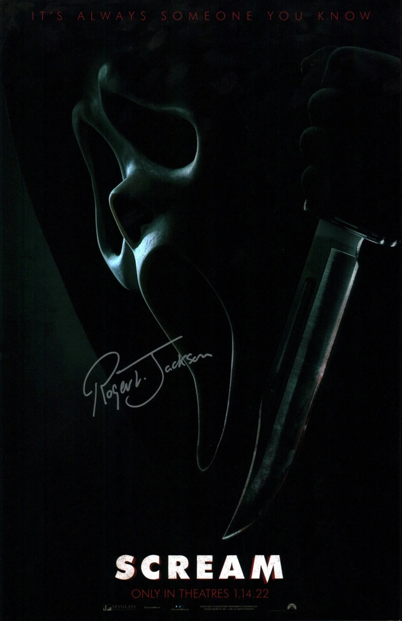 Roger L. Jackson Scream 11x17 Signed Photo Poster JSA Certified Autograph