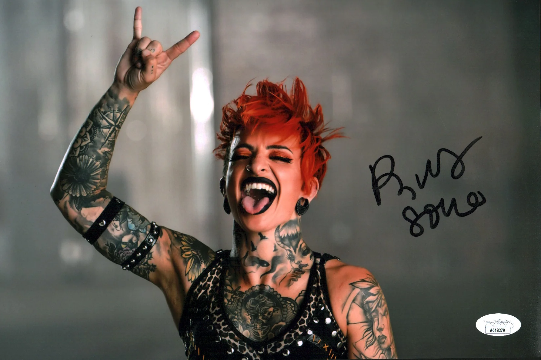 Ruby Soho Riott AEW Wrestling 8x12 Signed Photo JSA Certified Autograph