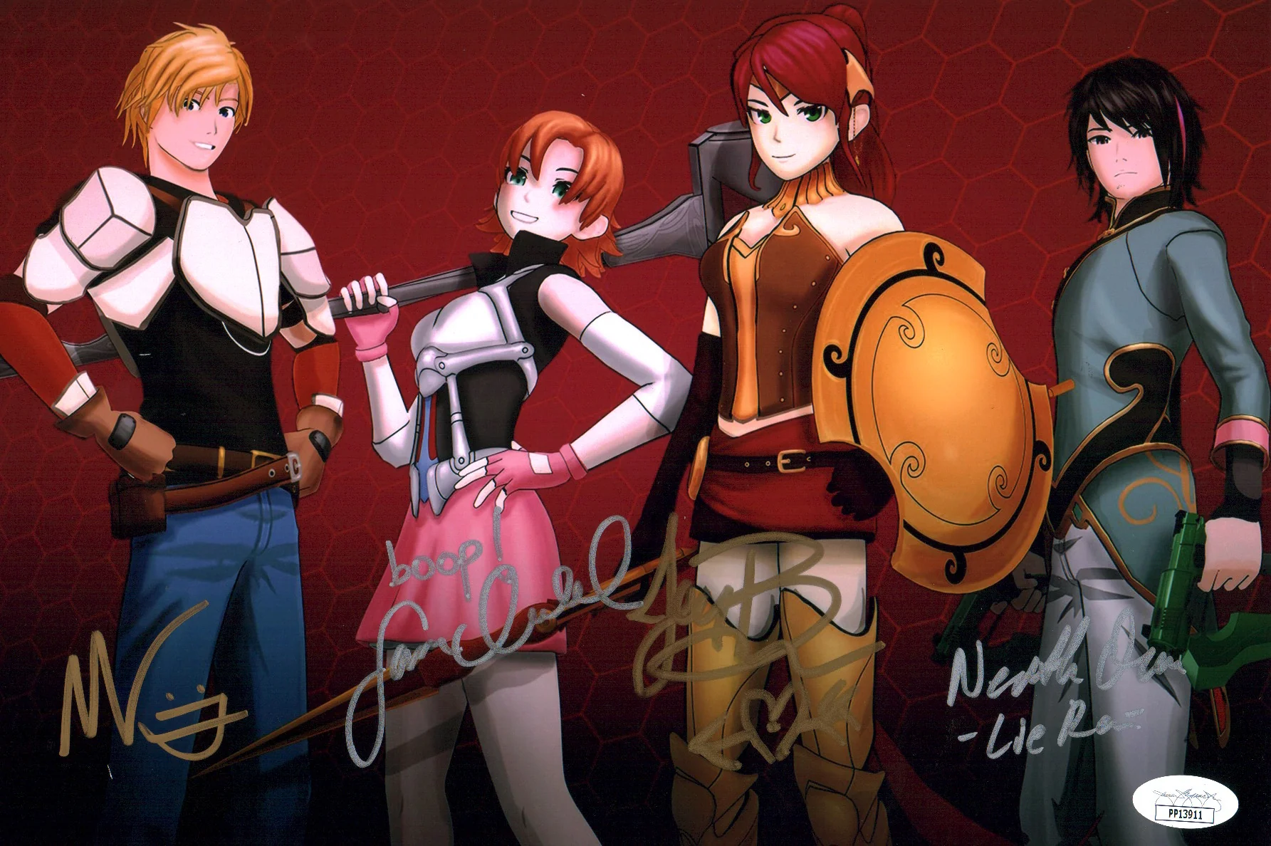 RWBY 8x12 Cast x4 Brown, Oum, Ireland, Luna Signed Photo JSA Certified Autograph - Image 2