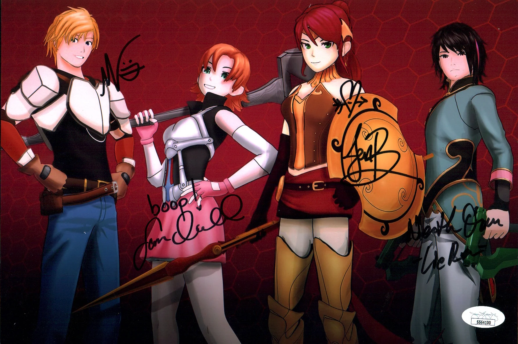 RWBY 8x12 Cast x4 Brown, Oum, Ireland, Luna Signed Photo JSA Certified Autograph - Image 3