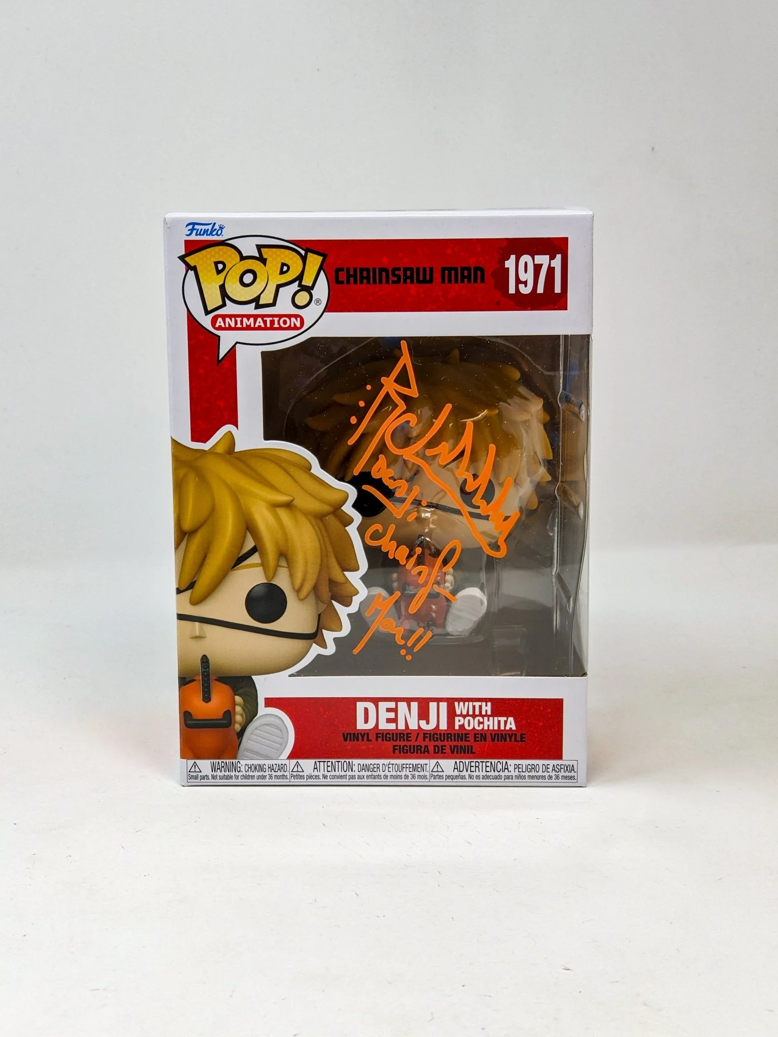 Ryan Colt Levy Signed Chainsaw Man Denji with Pochita #1971 Funko Pop JSA Certified Autograph - Image 2