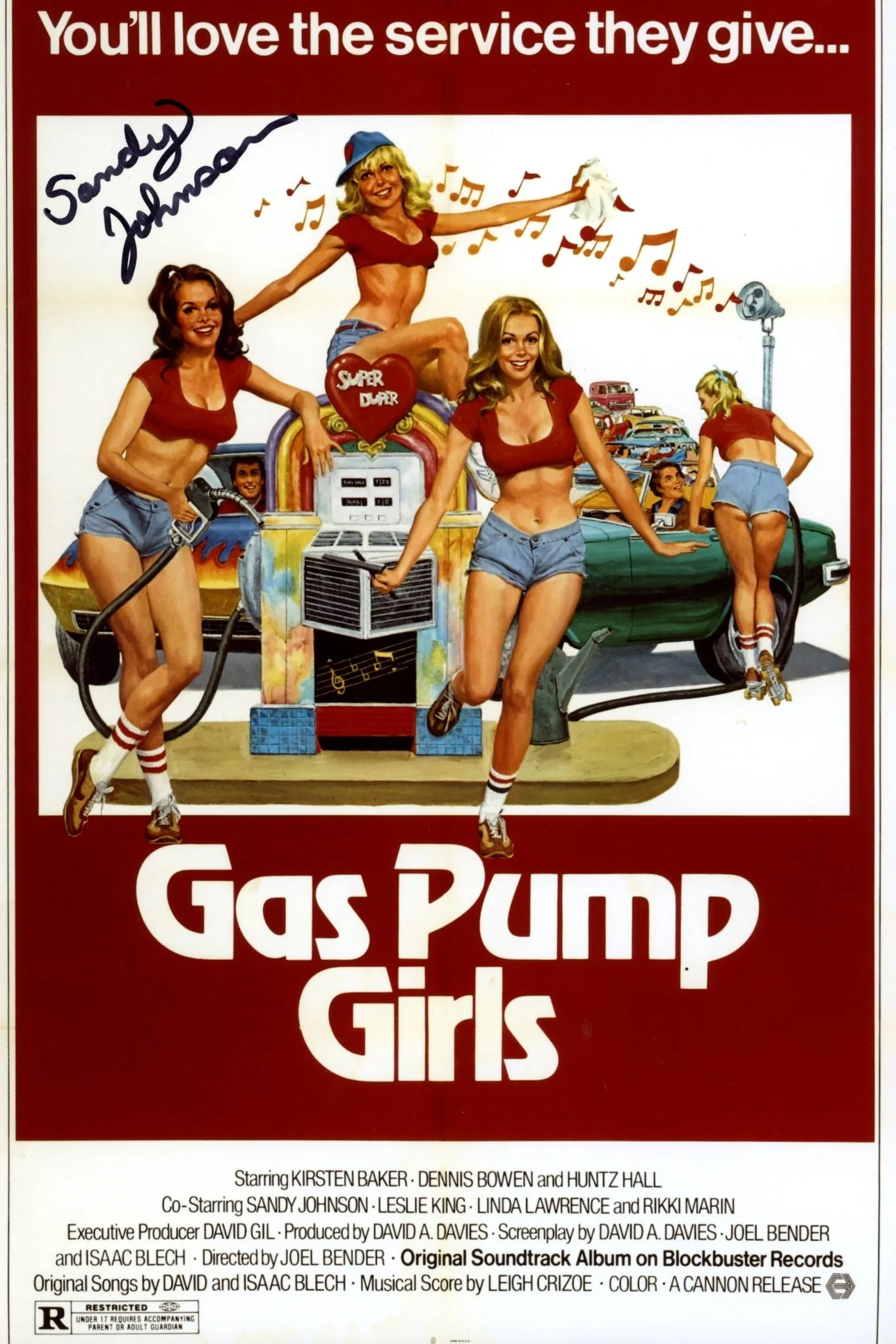 Sandy Johnson Gas Pump Girls 8x12 Signed Photo JSA Certified Autograph - Image 2