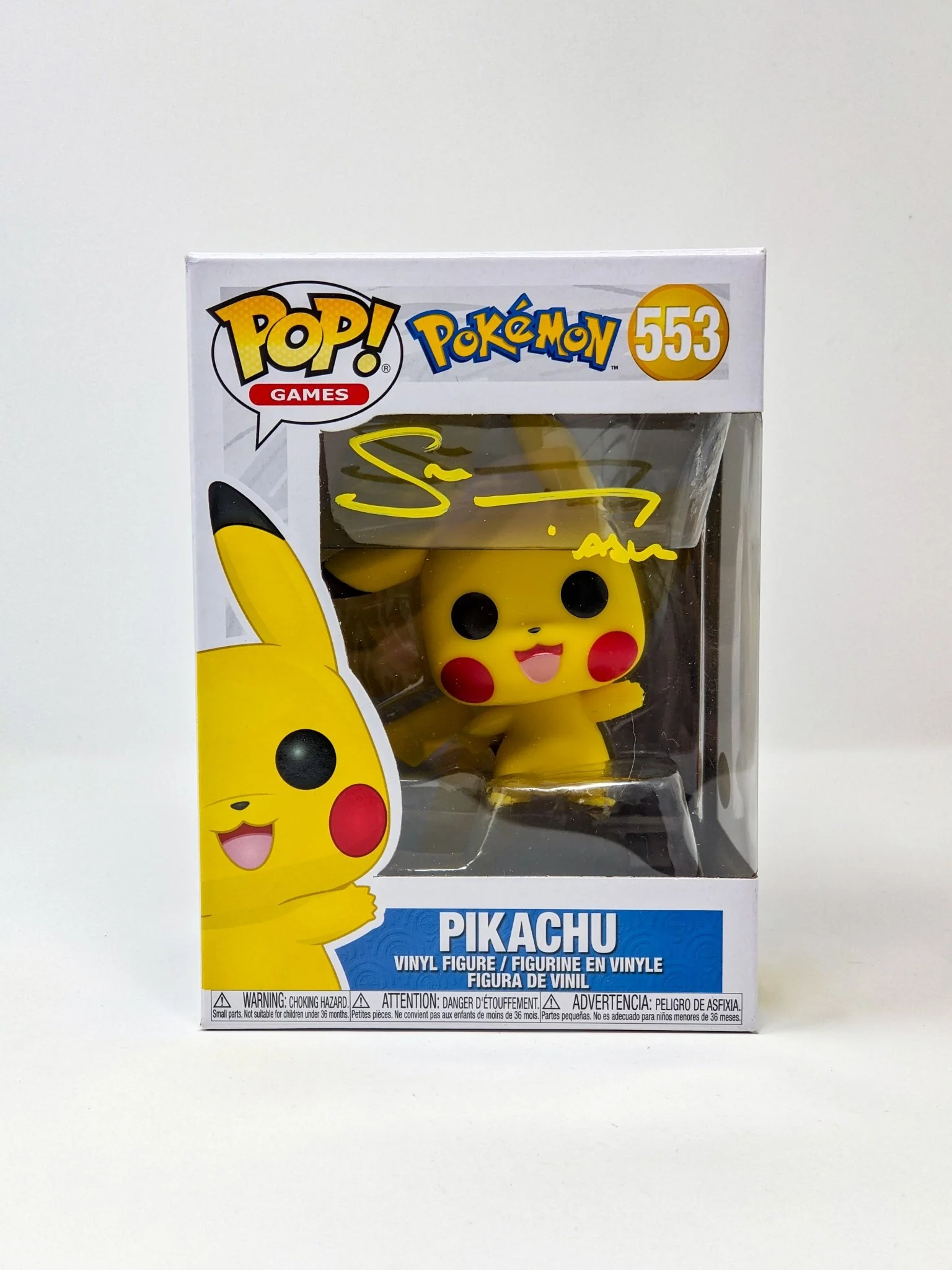 Sarah Natochenny Pokemon Pikachu (Waving) #553 Signed Funko Pop JSA Certified Autograph - Image 2