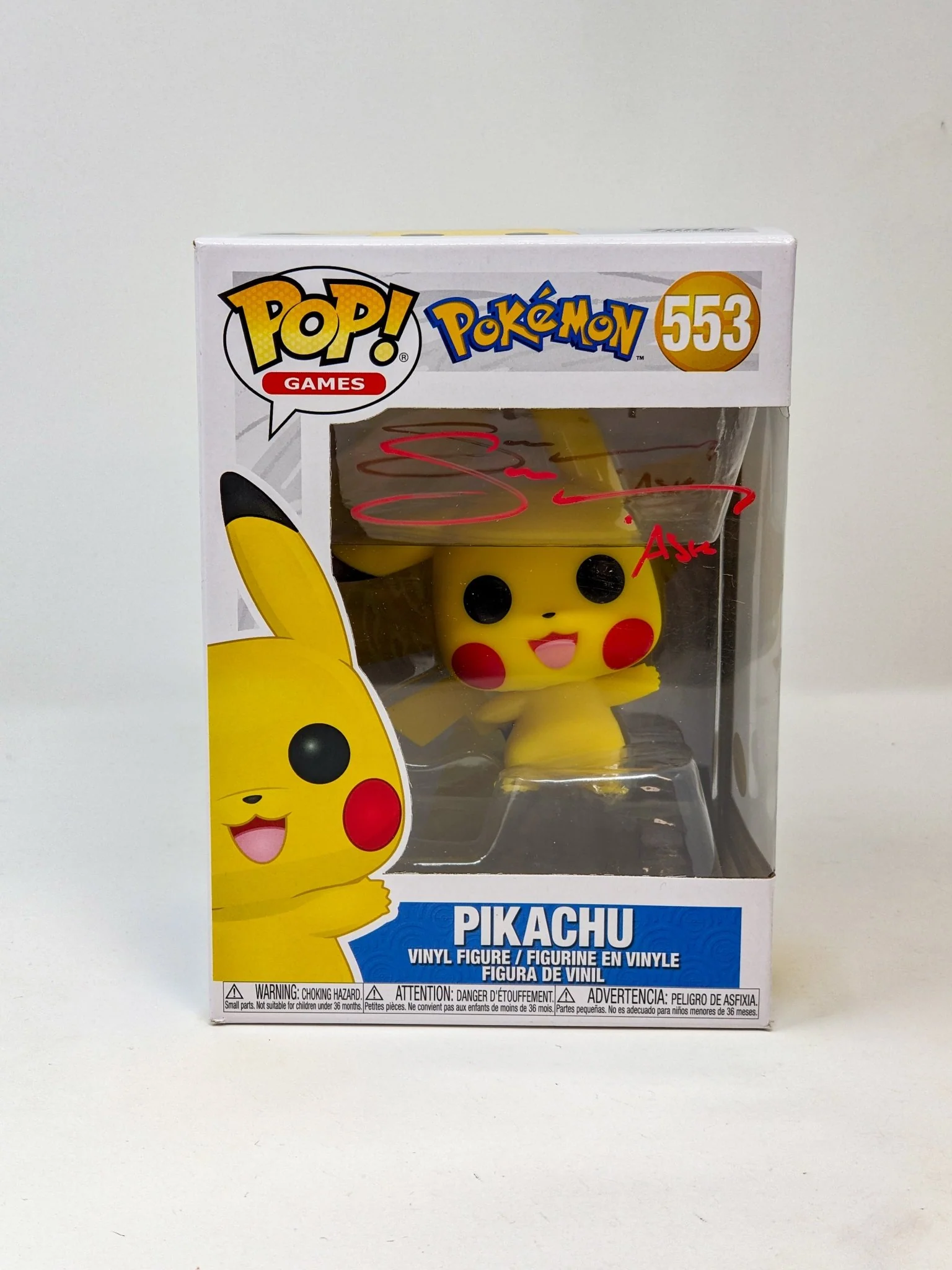 Sarah Natochenny Pokemon Pikachu (Waving) #553 Signed Funko Pop JSA Certified Autograph - Image 3