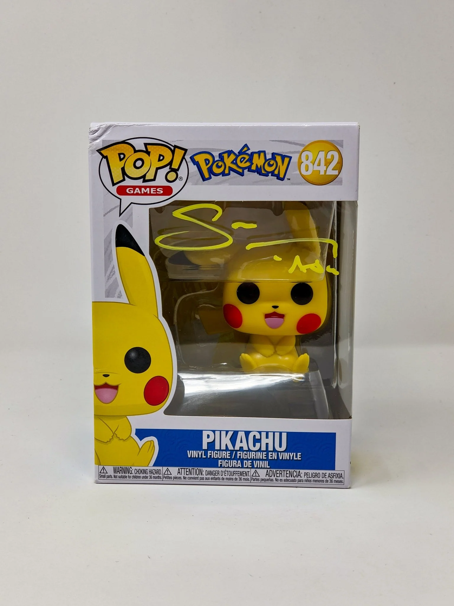 Sarah Natochenny Pokemon Pikachu #842 Signed Funko Pop JSA Certified Autograph - Image 2