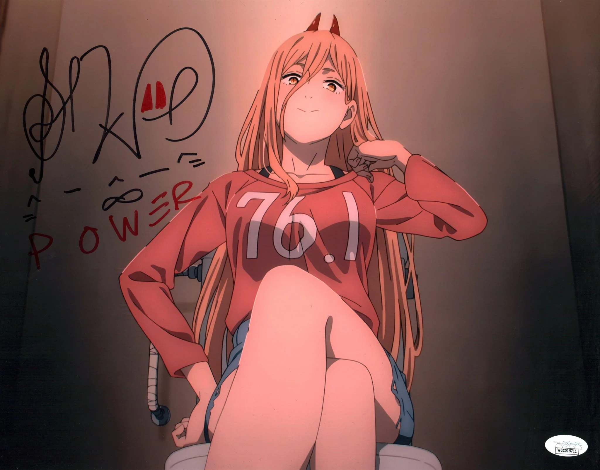 Sarah Wiedenheft Chainsaw Man 11x14 Signed Mini Poster JSA Certified Autograph - Image 4