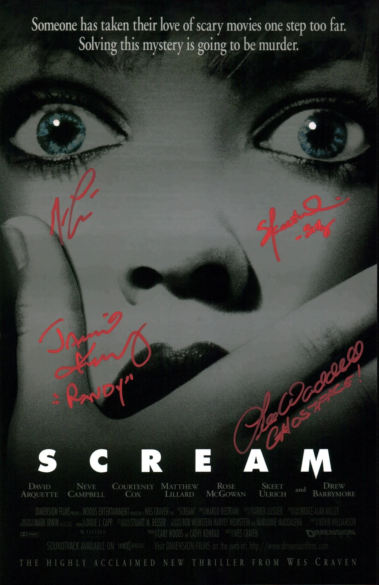 Scream 11x17 Signed Photo Cast x4 Lillard Ulrich Kennedy Waddell JSA Certified Autograph - Image 3