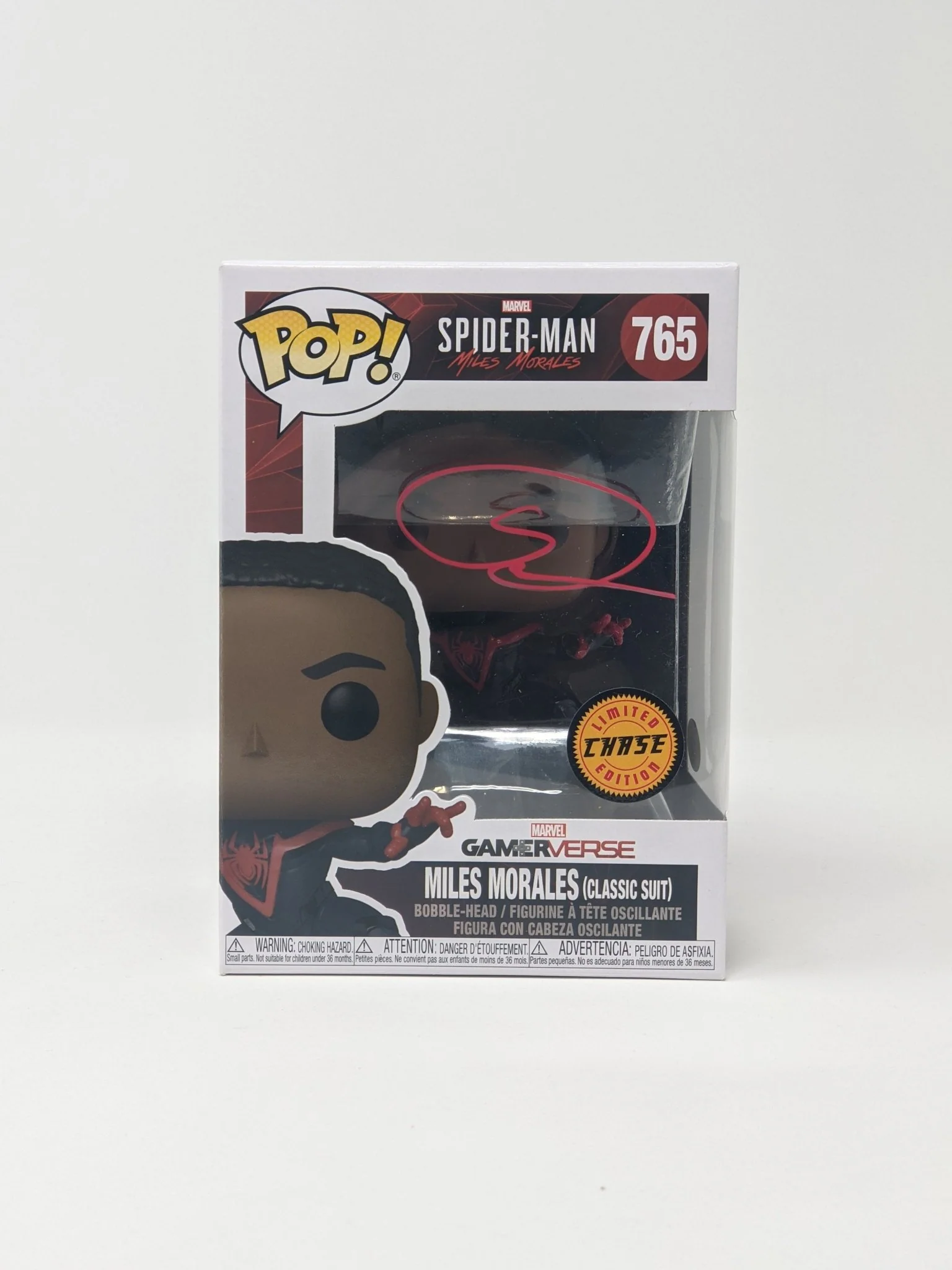 Shameik Moore Spider-Man Miles Morales Classic Suit #765 CHASE Signed Funko Pop JSA Certified Autograph - Image 2