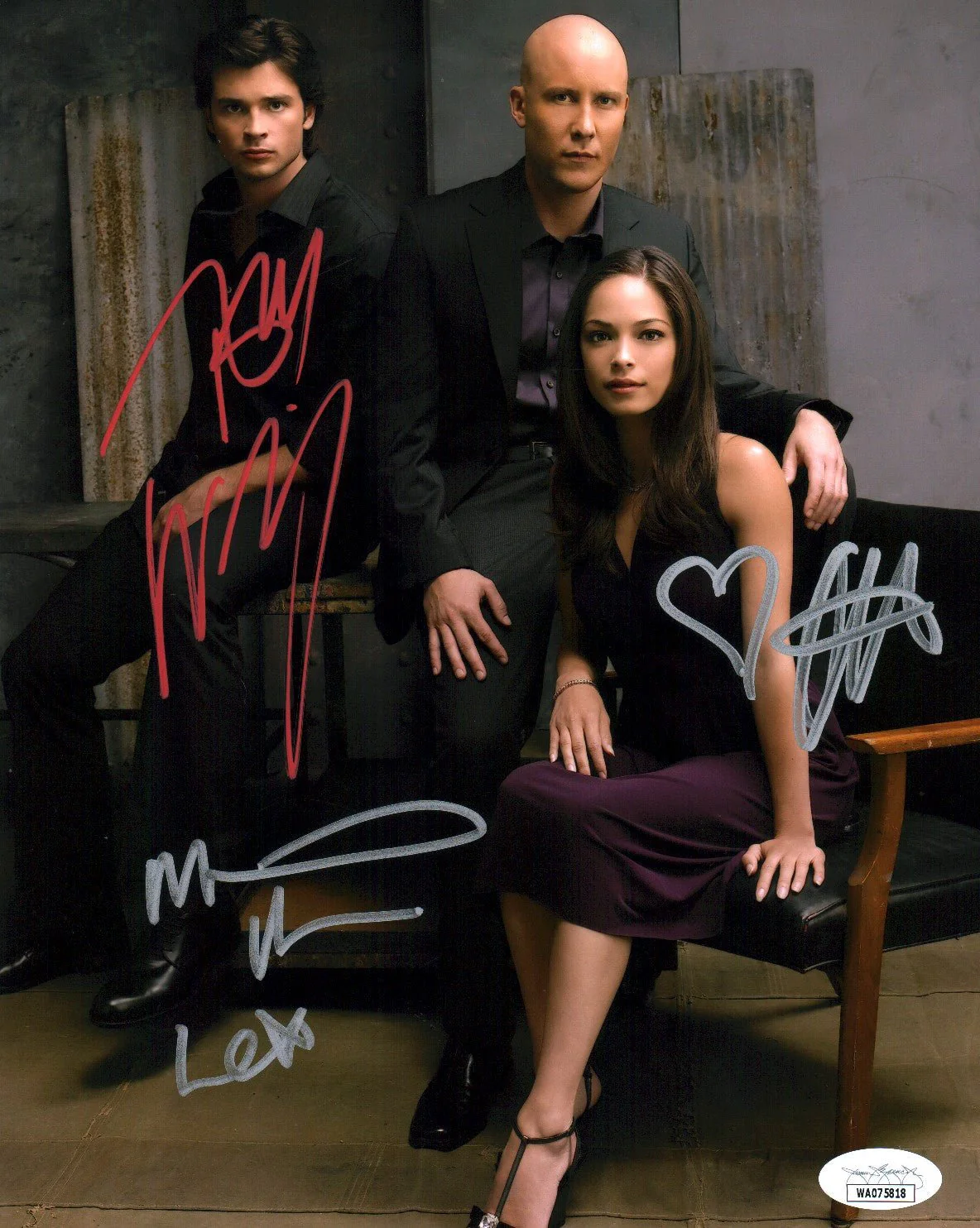 Smallville 8x10 Signed Photo Kreuk Rosenbaum Welling JSA Certified Autograph - Image 2