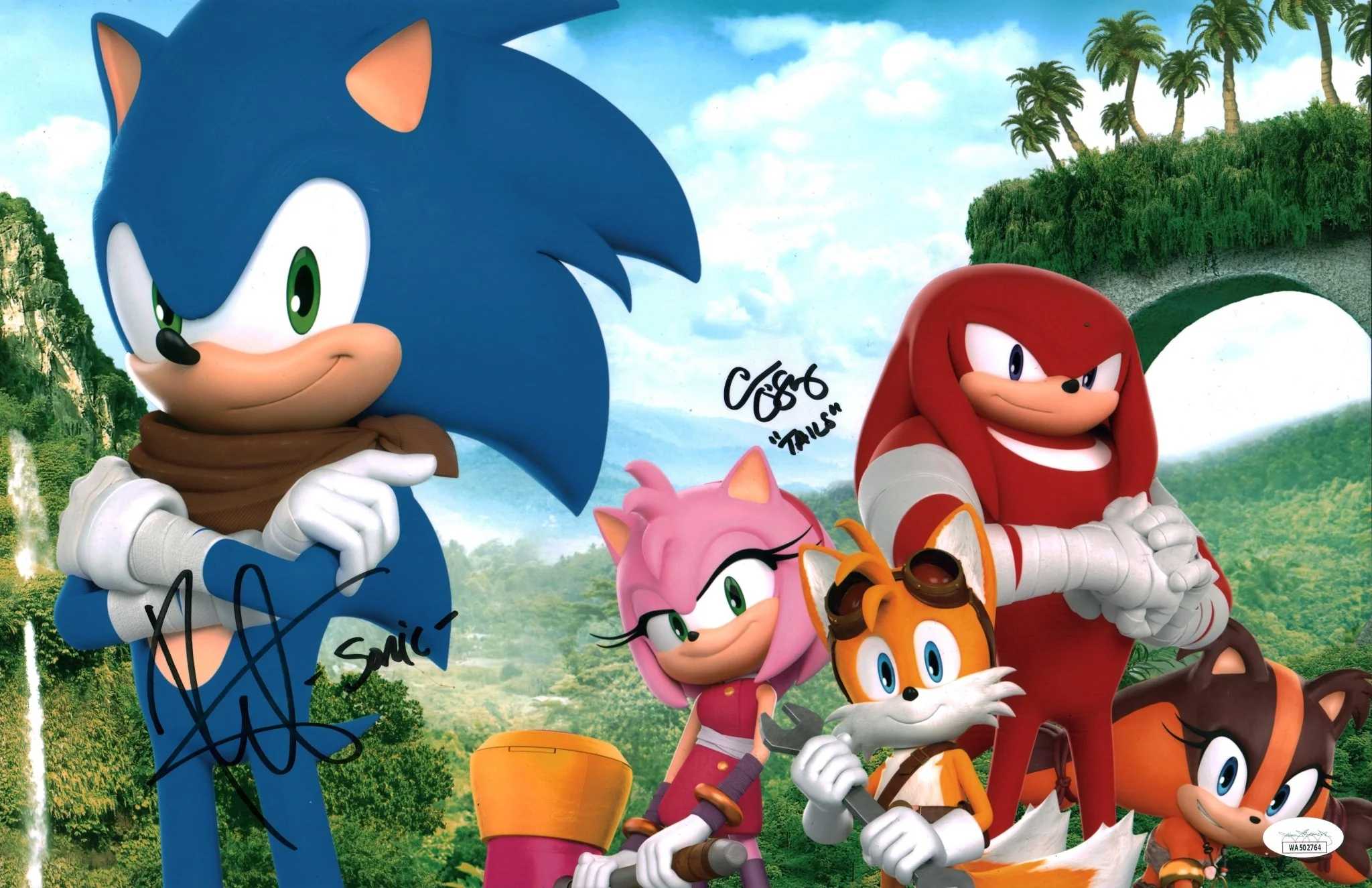 Sonic 11x17 Photo Poster Cast x2 Signed Smith, O'Shaughnessey JSA Certified Autograph