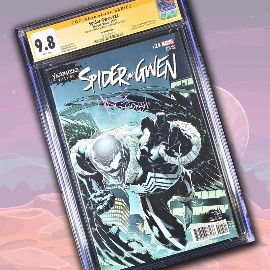 Spider-Gwen #24 Venomized Villains Variant Marvel Comics CGC Signature Series 9.8 Signed & Sketch Robbi Rodriguez