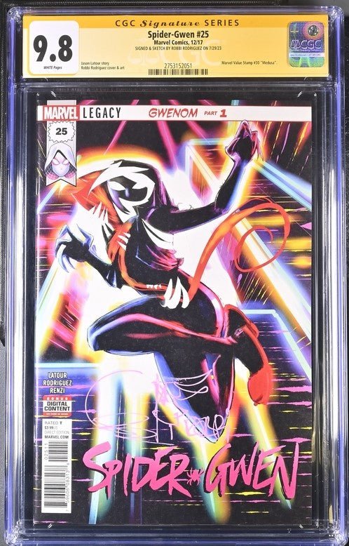 Spider-Gwen #25 Marvel Comics CGC Signature Series 9.8 Signed & Sketch Robbi Rodriguez - Image 2