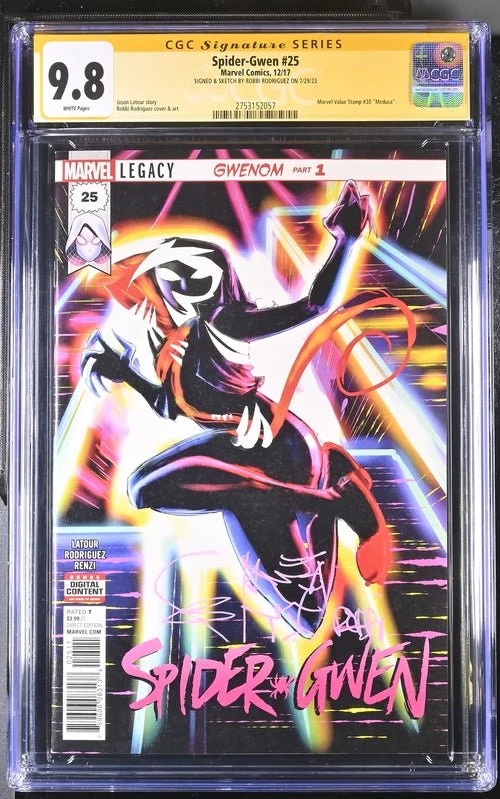 Spider-Gwen #25 Marvel Comics CGC Signature Series 9.8 Signed & Sketch Robbi Rodriguez - Image 4